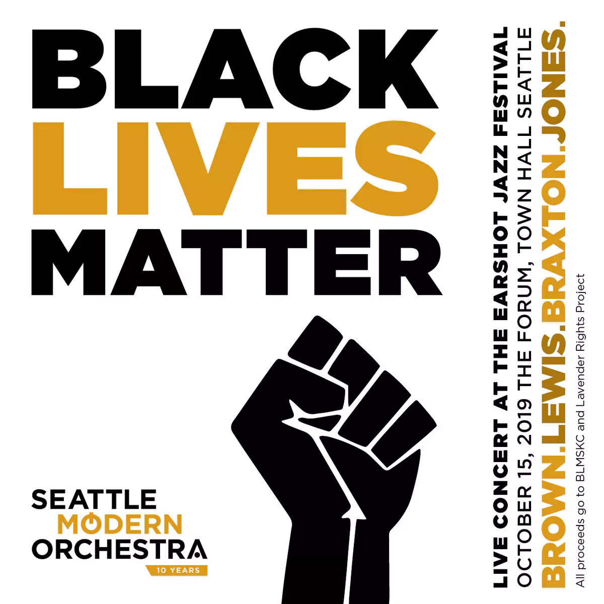 album art for the Seattle Modern Orchestra recording of their Black Lives Matter concert, recorded live at the Earshot Jazz Festival