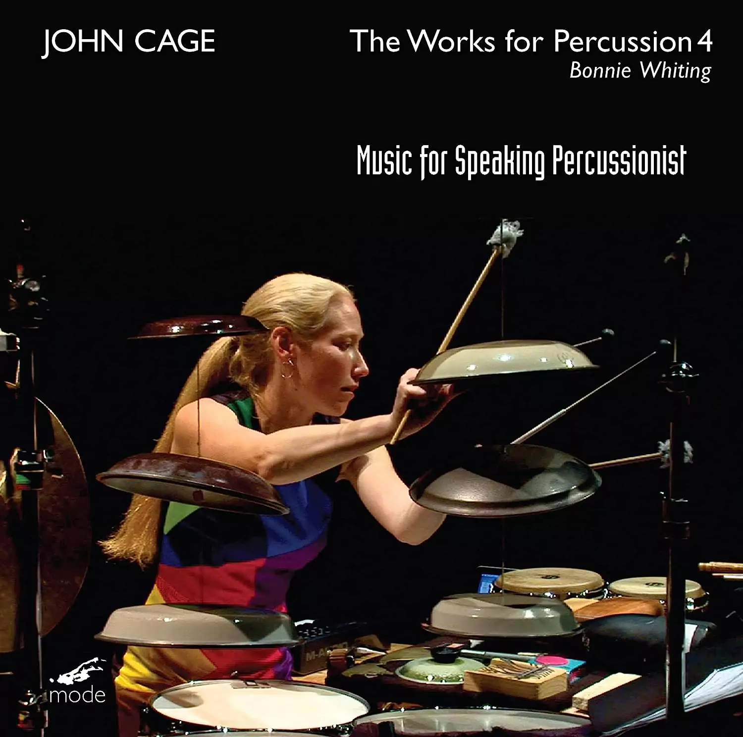album art for Bonnie Whiting's album 'John Cage Vol. 4: Music for Speaking Percussionist Mode Records: 2017'